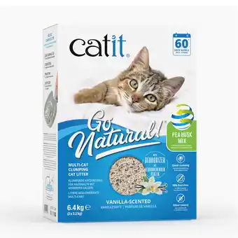 Zooplus Dubbelpak: 2x6.4kg Catit Go Natural! Erwt + bentoniet vanille kattenbakvulling aanbieding