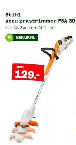 Welkoop accu grastrimmer FSA 30 aanbieding