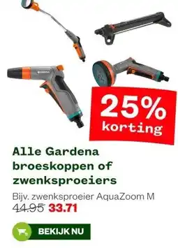 Welkoop Alle Gardena broeskoppen of zwenksproeiers aanbieding