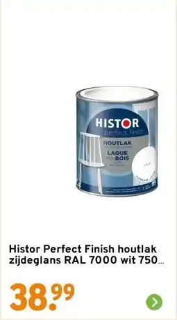GAMMA Histor Perfect Finish houtlak zijdeglans RAL 7000 wit 750 ml aanbieding