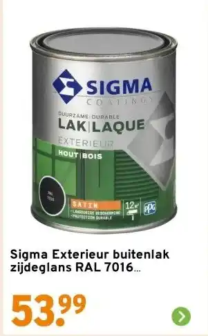 GAMMA Sigma Exterieur buitenlak zijdeglans RAL 7016 antracietgrijs 750 ml aanbieding