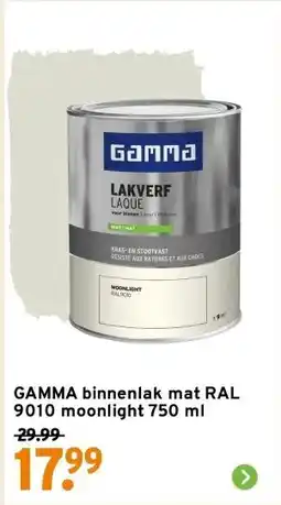 GAMMA GAMMA binnenlak mat RAL 9010 moonlight 750 ml aanbieding