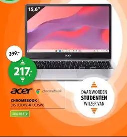 Expert Acer Chromebook 315 (CB315-4H-C3SW) Zilver aanbieding