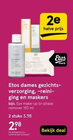 Etos Etos dames gezichts verzorging, reiniging en maskers aanbieding