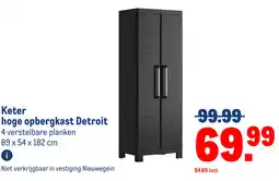 Makro Keter hoge opbergkast Detroit aanbieding
