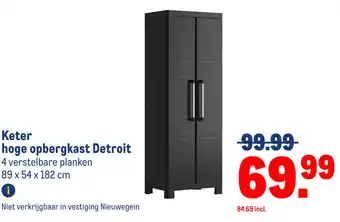 Makro Keter hoge opbergkast Detroit aanbieding