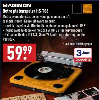 ALDI Maginon Retro platenspeler | HS-T08 aanbieding