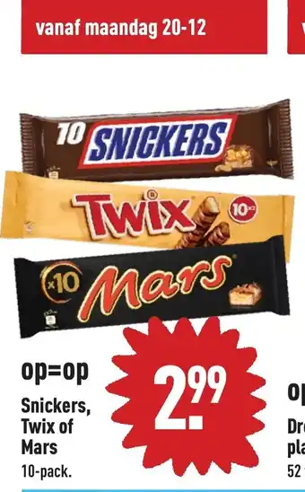 ALDI Snickers, Mars of Twix 10-pack aanbieding