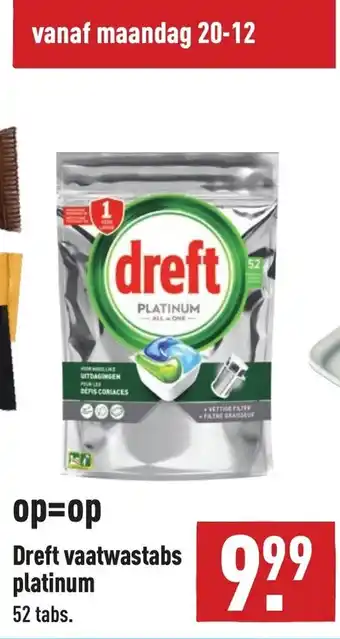 ALDI Dreft Vaatwastabs Platinum 52st aanbieding