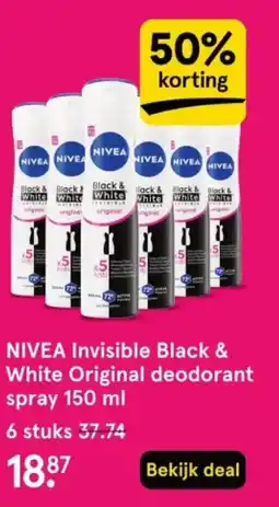 Etos NIVEA Invisible Black & White Original deodorant spray aanbieding