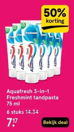 Etos Aquafresh 3-in-1 Freshmint tandpasta aanbieding