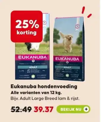 Pets Place Eukanuba hondenvoeding aanbieding