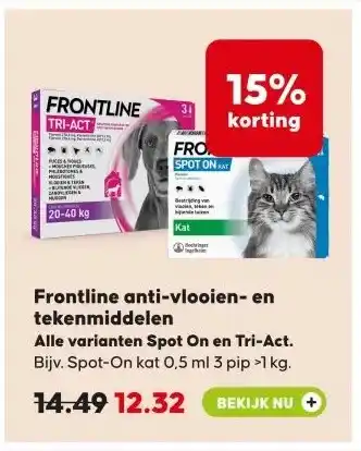 Pets Place Frontline anti-vlooien- en tekenmiddelen aanbieding