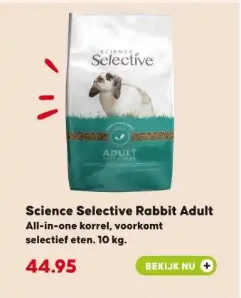 Pets Place Science Selective Rabbit Adult aanbieding