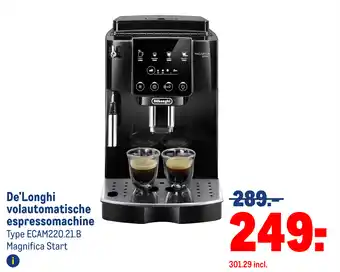 Makro De'Longhi volautomatische espressomachine aanbieding