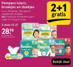 Etos Pampers luiers, broekjes en doekjes aanbieding