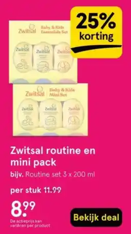 Etos Zwitsal routine en mini pack aanbieding