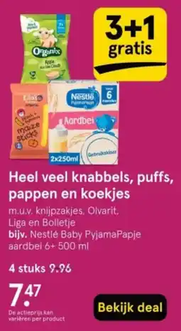 Etos Heel veel knabbels, puffs, pappen en koekjes aanbieding