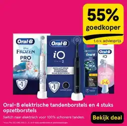 Etos Oral B elektrische tandenborstels en 4 stuks opzetborstels aanbieding
