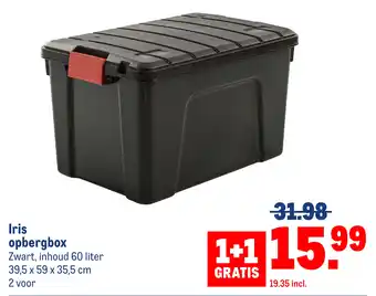 Makro Iris opbergbox Zwart, inhoud 60 liter aanbieding