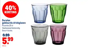 Makro Duralex gekleurde drinkglazen aanbieding