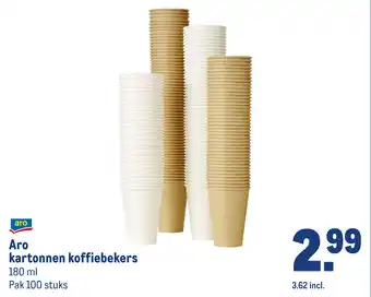 Makro Aro kartonnen koffiebekers aanbieding
