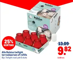 Makro Alle Bolsius twilight terraskaarsen of refills aanbieding