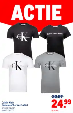 Makro Calvin Klein dames of heren T-shirt aanbieding