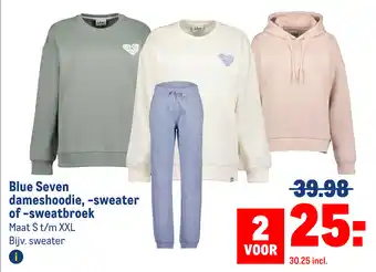 Makro Blue Seven dameshoodie, sweater of sweatbroek aanbieding