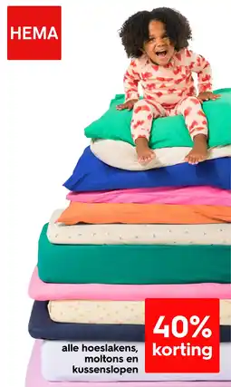 HEMA Alle hoeslakens, moltons en kussenslopen aanbieding