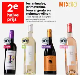 HEMA Les animales, primaverina, luna argenta en neleman wijnen aanbieding
