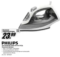 MediaMarkt Philips DST2020/80 2000 Series Grijs Stoomstrijkijzer aanbieding