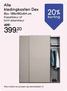 Leen Bakker Alle Kledingkasten Dex aanbieding