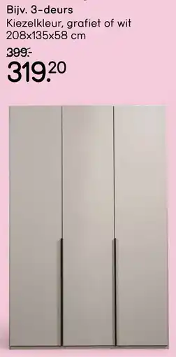 Leen Bakker Kledingkasten Milaan 3-deurs aanbieding