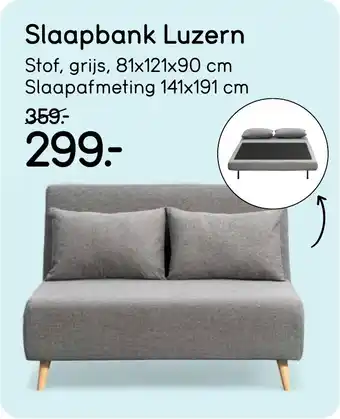 Leen Bakker Slaapbank Luzern aanbieding