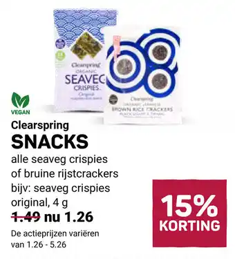 Ekoplaza Clearspring snacks aanbieding