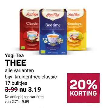 Ekoplaza Yogi tea thee aanbieding