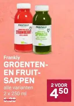 Ekoplaza Frankly groenten en fruit sappen aanbieding