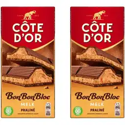 Albert Heijn Côte d'Or BonBonBloc Melk 3-pack aanbieding