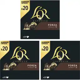 Albert Heijn L'OR Espresso forza koffiecups 3-pack aanbieding