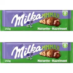 Albert Heijn Milka Mmmax hazelnoot chocolade 2-pack aanbieding