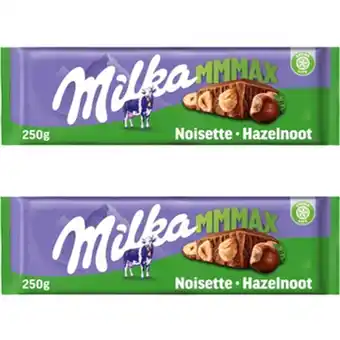 Albert Heijn Milka Mmmax hazelnoot chocolade 2-pack aanbieding