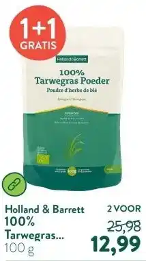 Holland & Barrett 100% Tarwegras Poeder Biologisch aanbieding