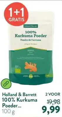 Holland & Barrett 100% Kurkuma Poeder Biologischam aanbieding