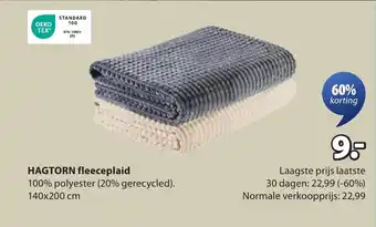 Jysk Hagtorn fleeceplaid aanbieding