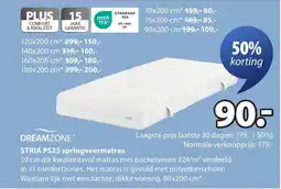 Jysk Dreamzone stria PS25 springveermatras aanbieding