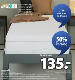 Jysk Wellpur gulen GT65 topmatras aanbieding