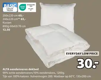 Jysk Alta eendenveren dekbed aanbieding