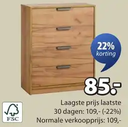 Jysk Jenslev ladekast aanbieding