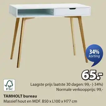 Jysk Tamholt bureau aanbieding
